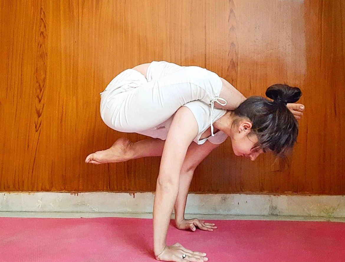 Crow pose variation